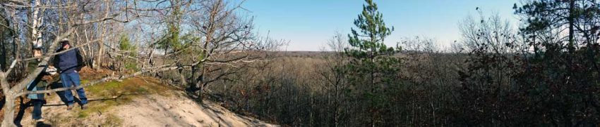 A hilltop view from one of our treks along the North Country Trail in Wilderness State Park (Photo: Jeremy Hammond)