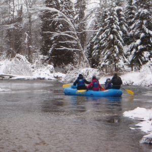 winter river rafting on the sturgeon river