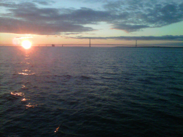 Sunset near Mackinac Bridge, Emmet County, MI