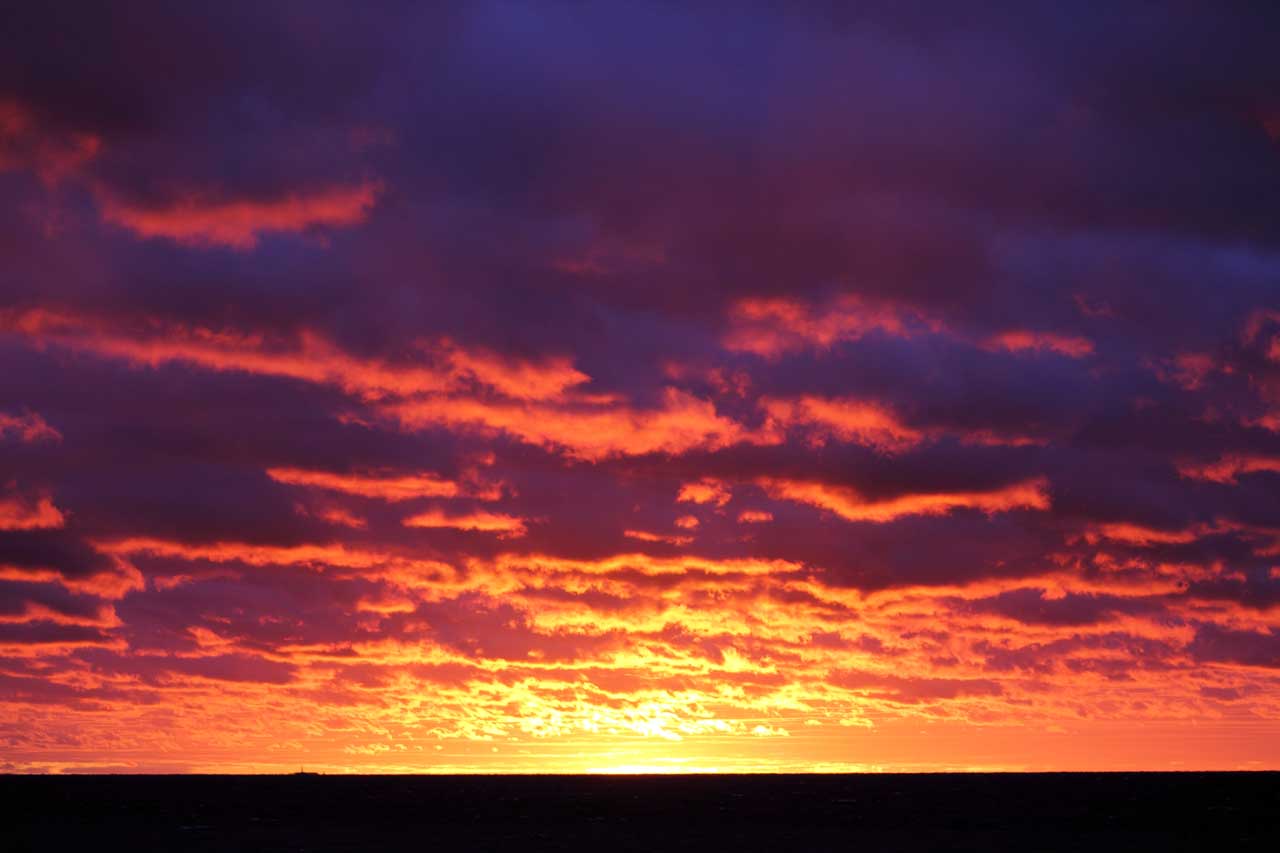 Clouds exploding in color near Cross Village, Michigan