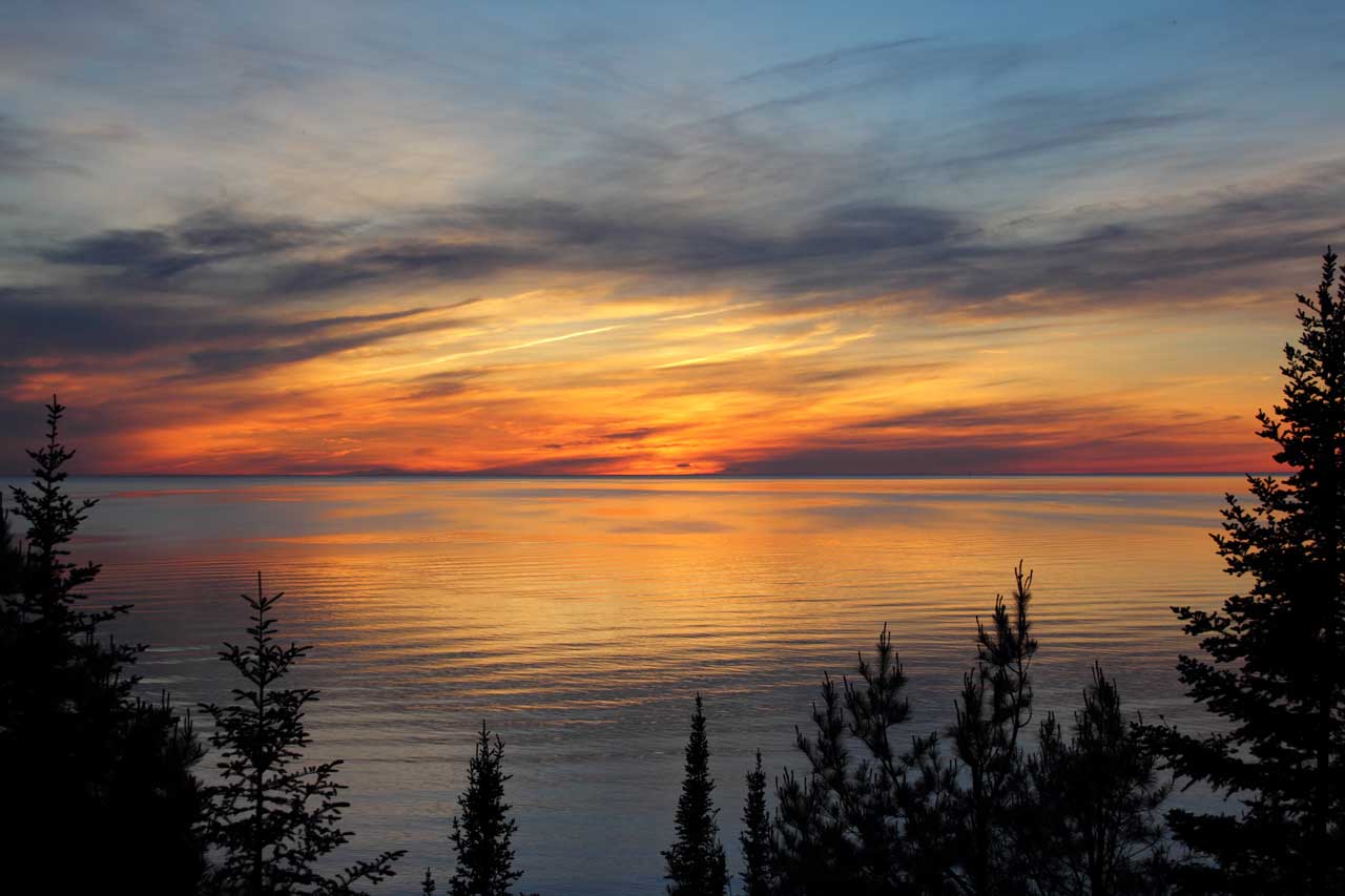 Sunset over Lake Michigan in Cross Village