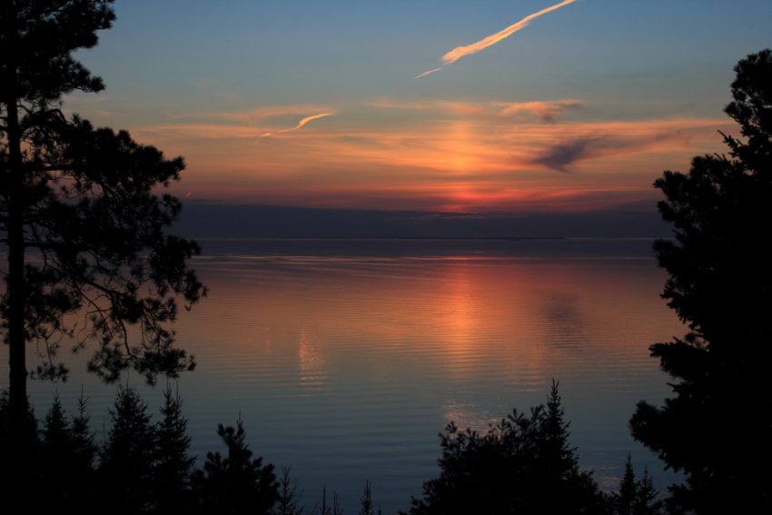 Sunset over Calm Lake Michigan, Harbor Springs, MI