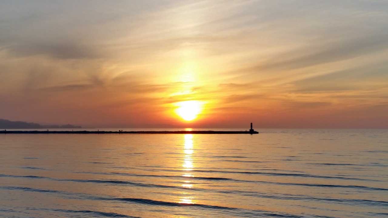 Sunset at Bayfront Park in Petoskey, Michigan