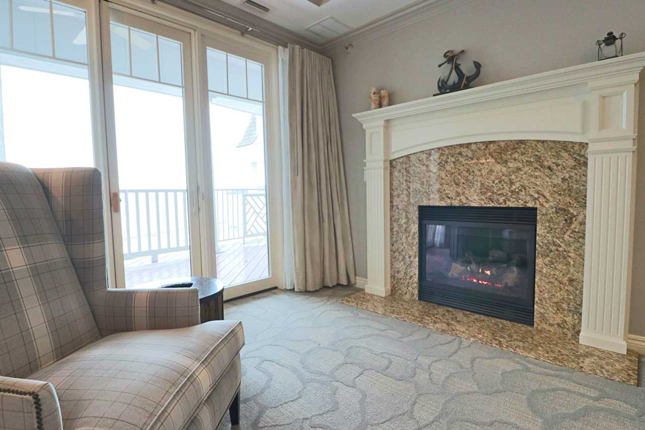 LeBear Residence 7 master bedroom fireplace